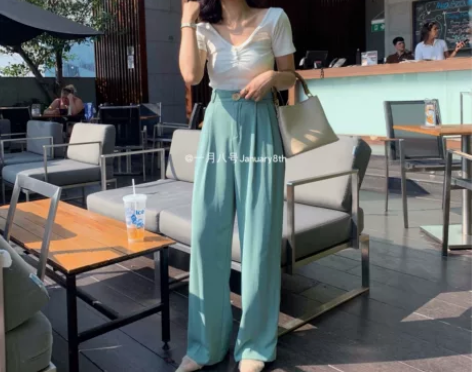 好版型+谁穿都好看++大长腿+高腰显瘦+休...