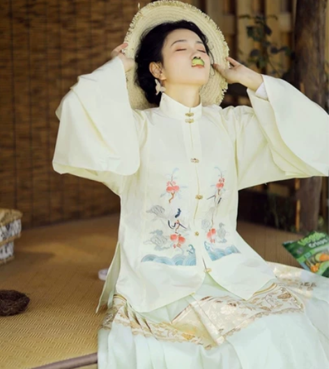兰若庭 汉服 望水云鹤 织金纱 明制 马面...