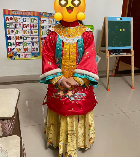 女童汉服，佐木森林琼瑶，冬季加厚绒三件套，...