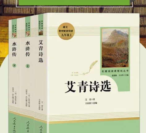 【清仓特价】九年级初中版艾青诗选水浒传上下...