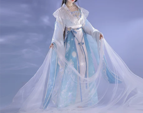 汉服池上月神玥行绣花南北朝大袖破裙吊带汉服...