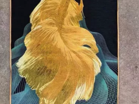【低价出售】 高价买的锦鲤山水画织锦绣刺绣...