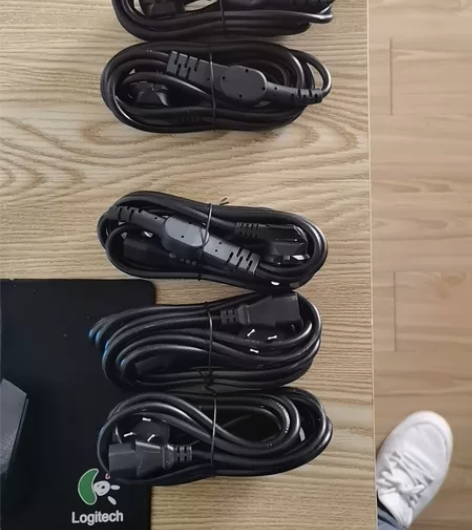 纯铜品字电源线， 双头一拖二电脑主机显示器...