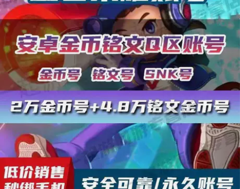 王者4.8万铭文碎片2-10万金币韩信夏洛...