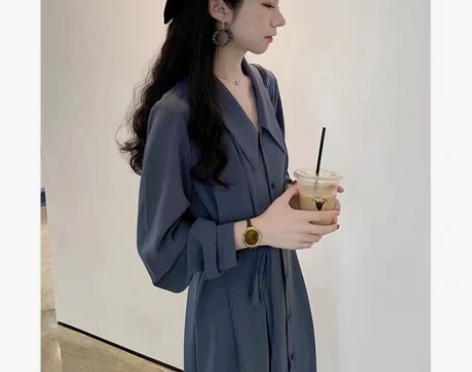 2022春季新款温柔风长裙女大码胖妹妹法式...