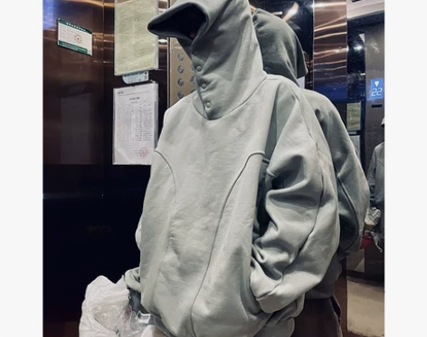 grailz高街排扣连帽卫衣男秋冬季潮牌宽...