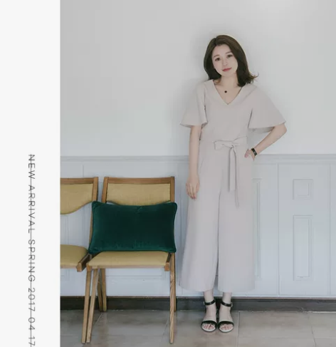 【momonaco】优雅气质雪纺连体裤女夏...