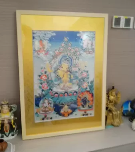 唐卡文殊西藏唐卡画布艺精美回血包邮 这幅唐...