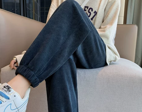 雪尼尔休闲运动裤女2022年秋冬季新款加绒...