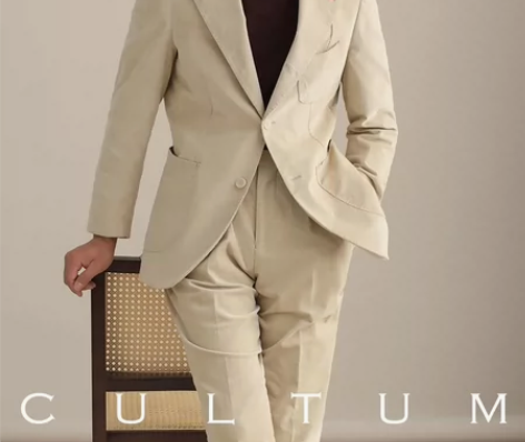 中范CULTUM意式那不勒斯复古条绒西服男...