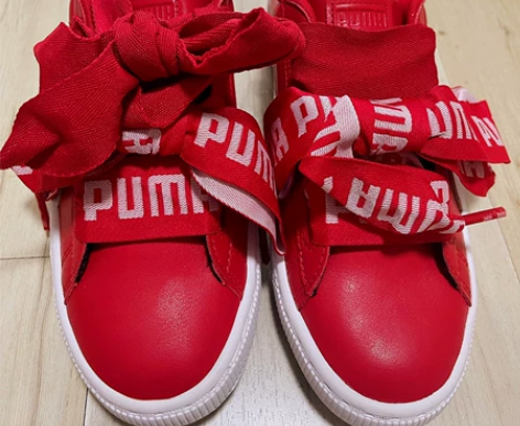 Puma彪马大红全皮蝴蝶结板鞋，36码，正...