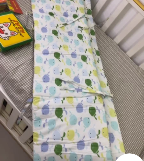 精品纯棉床围防碰撞-印花小鲸鱼款。  版房...