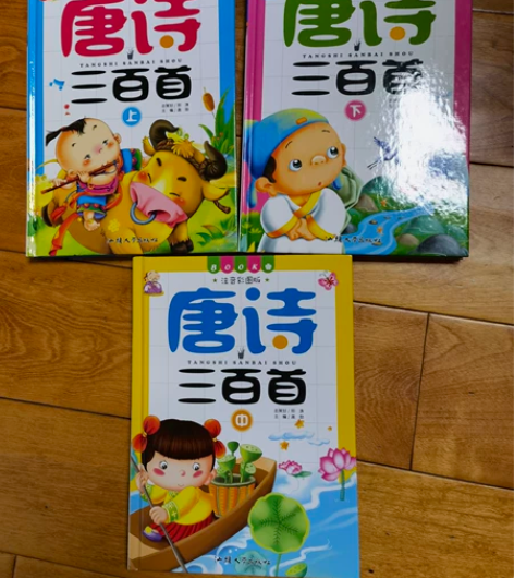 唐诗三百首，注音彩图版，三本共20元。成语...