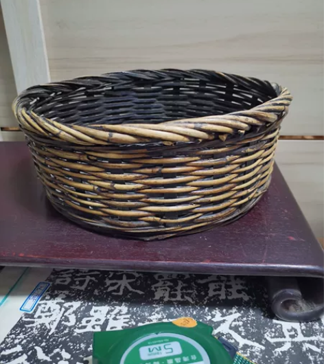 日本回流茶道具碳筐碳盆碳笼藤编，品相保存好...
