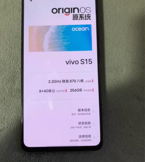 vivo S15黑色8+256,激活两个月...