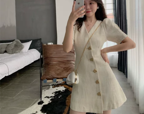 大码女装法式复古超仙女森系桔梗初恋甜美赫本...