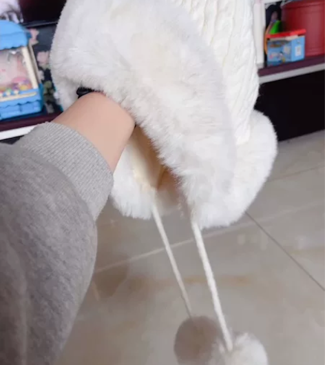 邪恶先生冬可爱大毛毛球雷锋帽子女韩版加厚保...