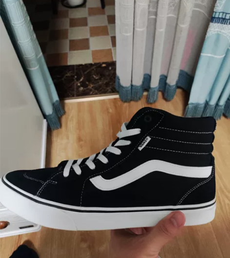 Vans SK8-Hi 黑色/白条 46码...