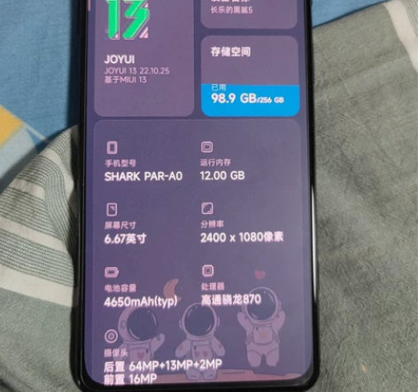 黑鲨5白色，12+256版本，手机22年7...