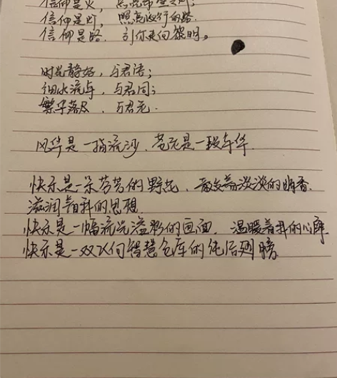 本人喜欢写字,字迹虽然不是很好看但胜在整洁...