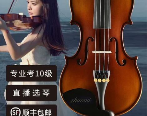【狂欢价】浩成进口实木小提琴初学者手工专业...