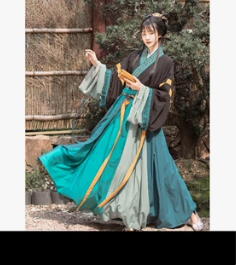 五五年原创汉服女 墨绘 丹青晋襦交领齐腰襦...