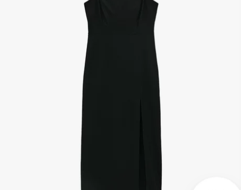 UR ZARA COS 新款黑色吊带裙开叉...