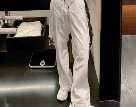 工装裤子女2021年夏季薄款高腰宽松直筒烟...