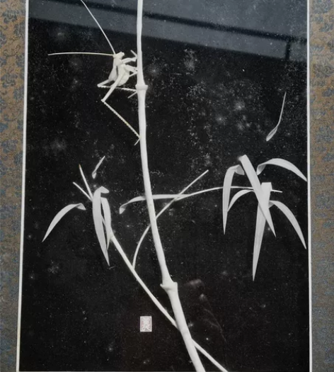 工艺画通草画纸绒画秸秆画,材质不明(本人判...