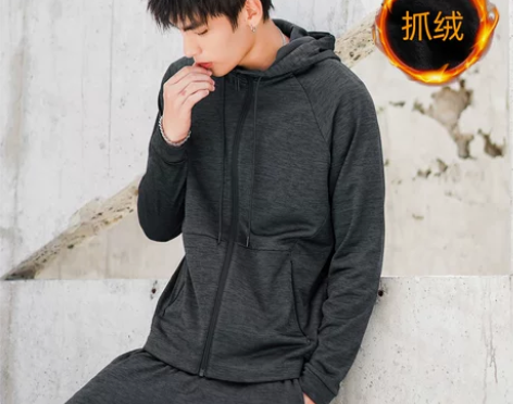 春秋新款弹力运动服外套男士连帽卫衣开衫休闲...
