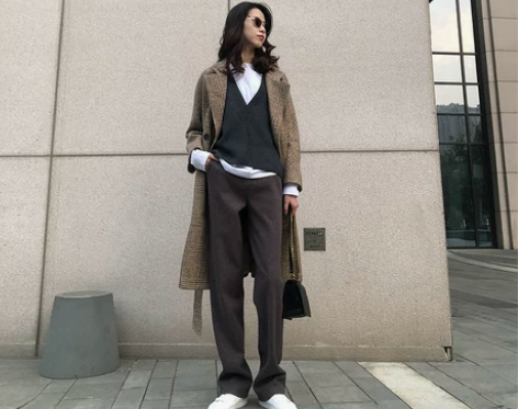 2022毛呢高腰直筒阔腿裤女加厚秋冬显瘦宽...