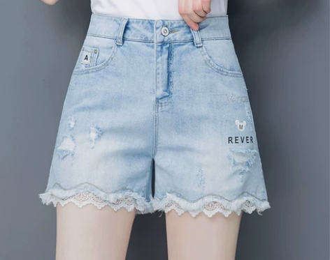 a字牛仔短裤女式宽松2020年夏季新款高腰...