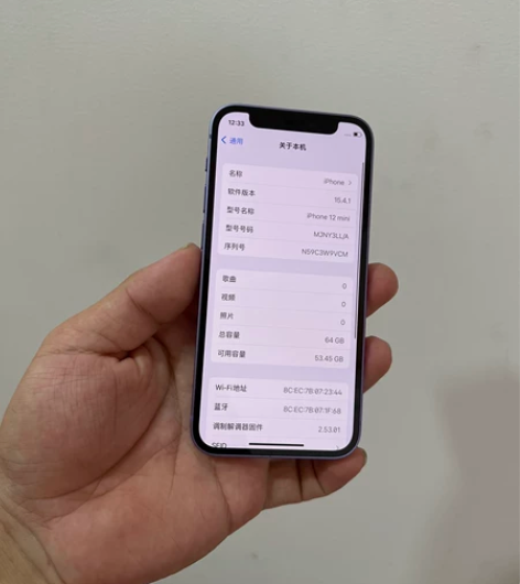 苹果12mini 64g美版卡贴， 单卡全...