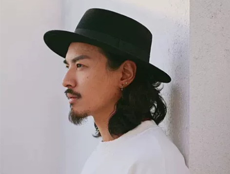 雅痞风 日系黑色毛呢礼帽可调节暗黑摇滚爵士...