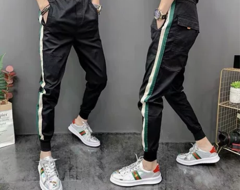 夏季修身休闲裤男韩版束脚九分哈伦裤潮精神小...