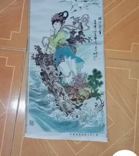 时代老物创汇时期杭丝织工艺画仕女图，丝绸织...