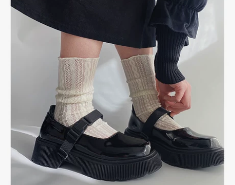 复古玛丽珍鞋女2022春季百搭英伦风机能厚...
