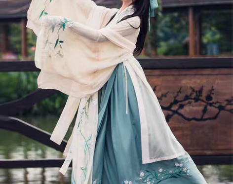 全新汉服广袖襦裙古装女中国风流仙裙魏晋风学...