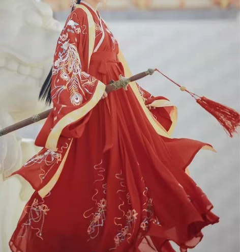 包邮云香霓裳青鸾镜花嫁12米摆汉服女大裙摆...