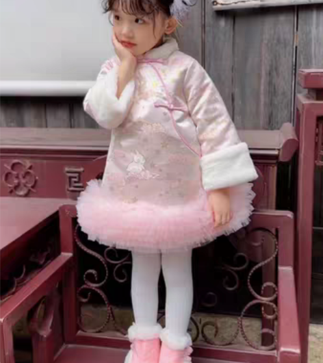 包邮女童拜年服冬装新款儿童周岁礼服唐装宝宝...