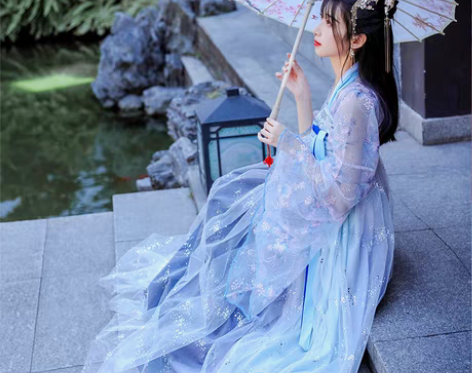 转卖花神芙汉服女中国风古装学生齐腰齐胸襦裙...