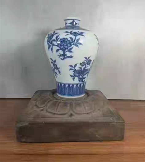 柴窑，青花，仿雍正，三多花卉，梅瓶，花器，...