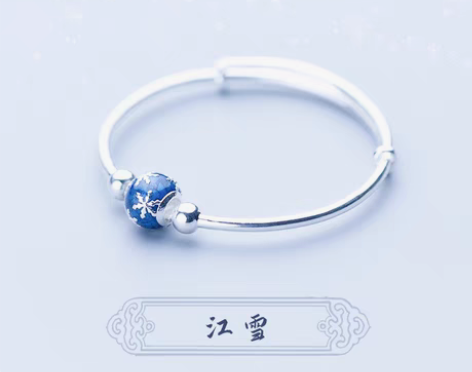 转卖紫罗兰原创江雪中国风复古可转动手镯女纯...
