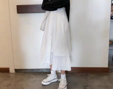 转卖2019年新款春秋季不规则半身裙女长裙...