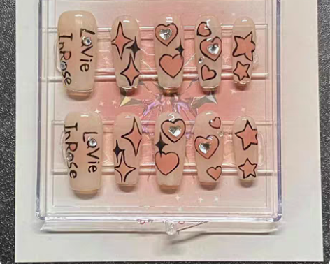 包邮【出】穿戴甲 纯手工手绘光疗穿戴甲 甲...