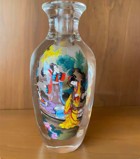 【水晶手绘壶】中国风水壶中国风手绘工艺品。...