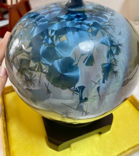 包邮台湾陶瓷艺术大师 吴学贤 作品，结晶粙...