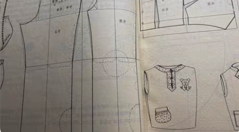 81年儿童服装裁剪花样设计裁缝图册 内页有...