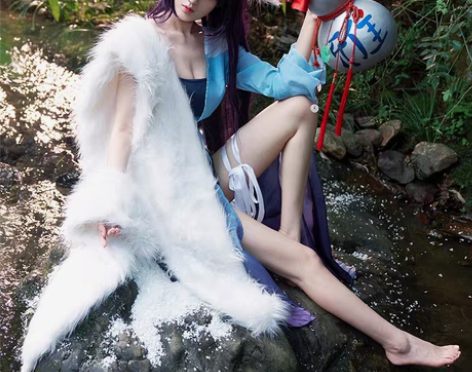 包邮火花动漫狐妖小红娘涂山雅雅cos蓝色x...