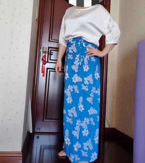 包邮云南民族风蓝底白花裙子两件套夏秋 裙子...